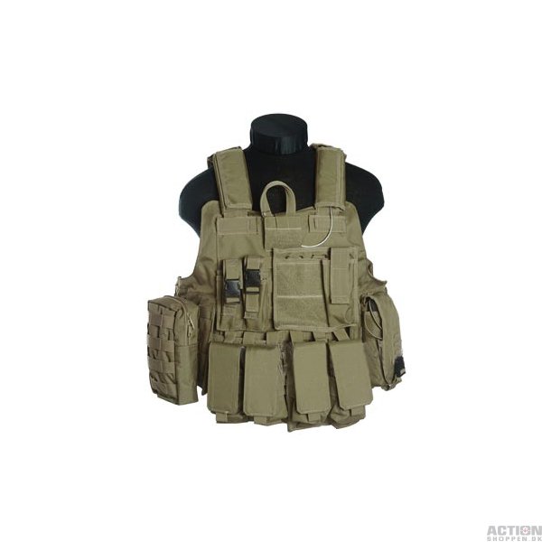 Taktisk vest, Molle, Oliven grn, str. one size 