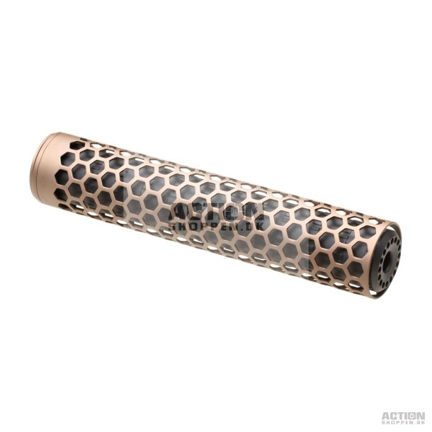 Action Army - T10 Hive Sound Suppressor, 255MM X 49 MM - 14MM CCW, Dark Earth