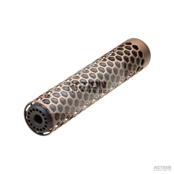 Action Army - T10 Hive Sound Suppressor, 255MM X 49 MM - 14MM CCW, Dark Earth