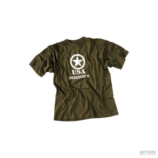 T-shirt, M. DRUCK "ALLIED STAR". Oliven grn, Str. L - XXL