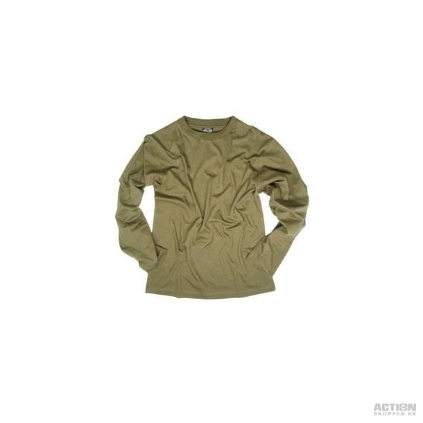 T-shirt, langrmet, oliven grn, Str. S - XXXL