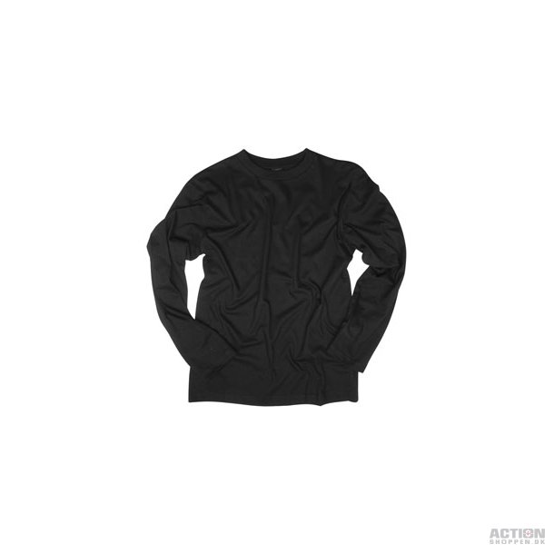 T-shirt, langrmet, Sort, Str. S - XXXL