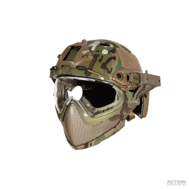 PJ Piloteer fast II hjelm med mask, MC