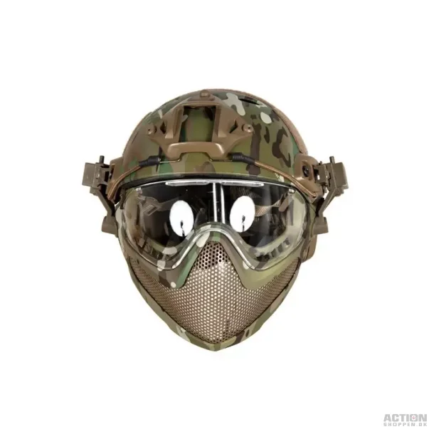 PJ Piloteer fast II hjelm med mask, MC