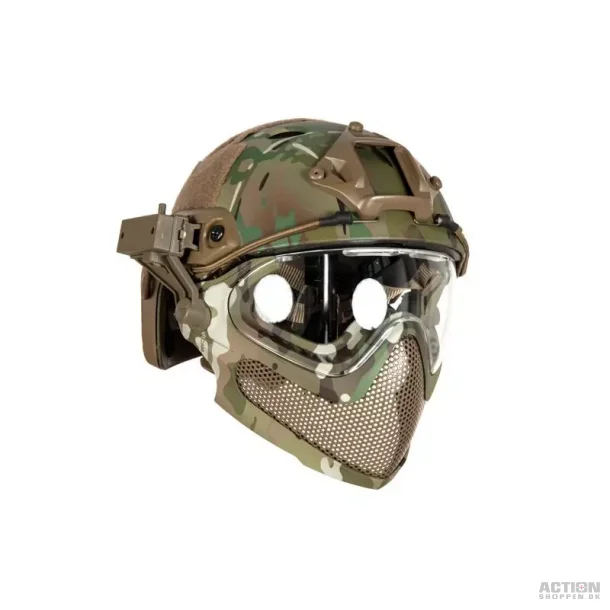 PJ Piloteer fast II hjelm med mask, MC