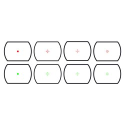 Spider Dot sigte 5 x rd/grn, 4 forskellige prikker. 