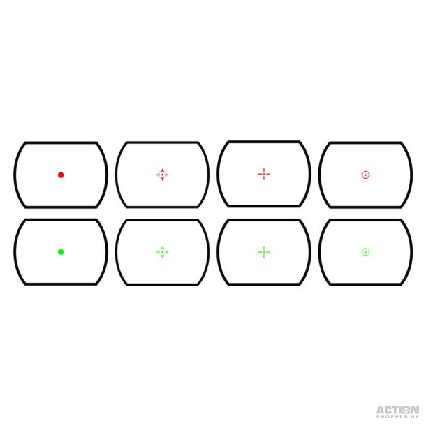 Spider Dot sigte 5 x rd/grn, 4 forskellige prikker. 