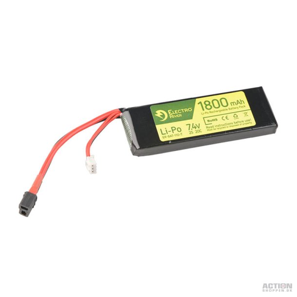 Li-Po 7,4V 1800mAh, 20C, Batteri