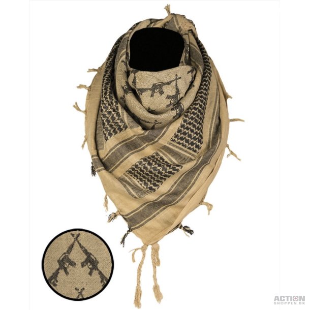 Halstrklde &prime;SHEMAGH&prime; 110X110CM, RIFLES Coyo/Sort