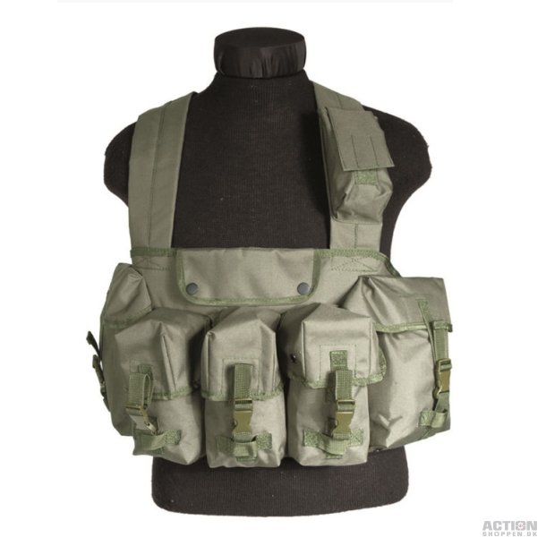 Vest m/6 mag lommer, Oliven grn, str. one size 