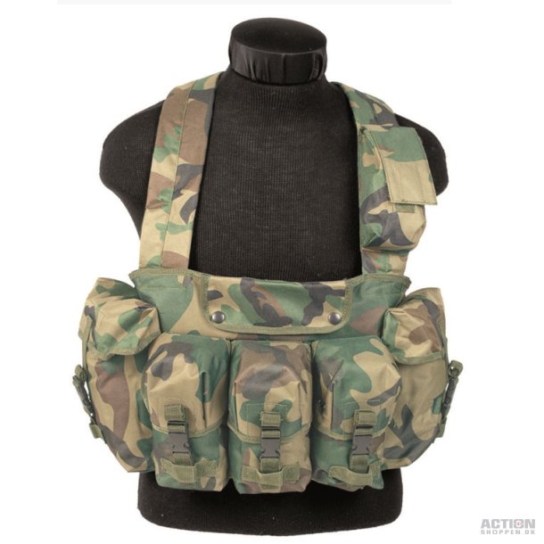 Vest m/6 mag lommer, Woodland, str. one size 