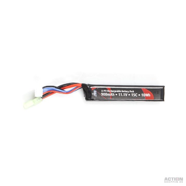 Li-Po 11,1V 900mAh, 15C, Stock Tube, Batteri