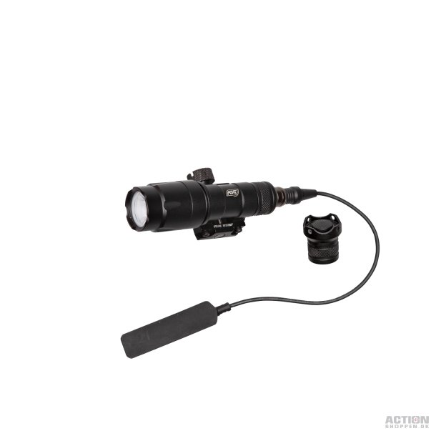 Flashlight lygte, Tactical version, 280-320 lumens, inkl. kontakt. Sort 