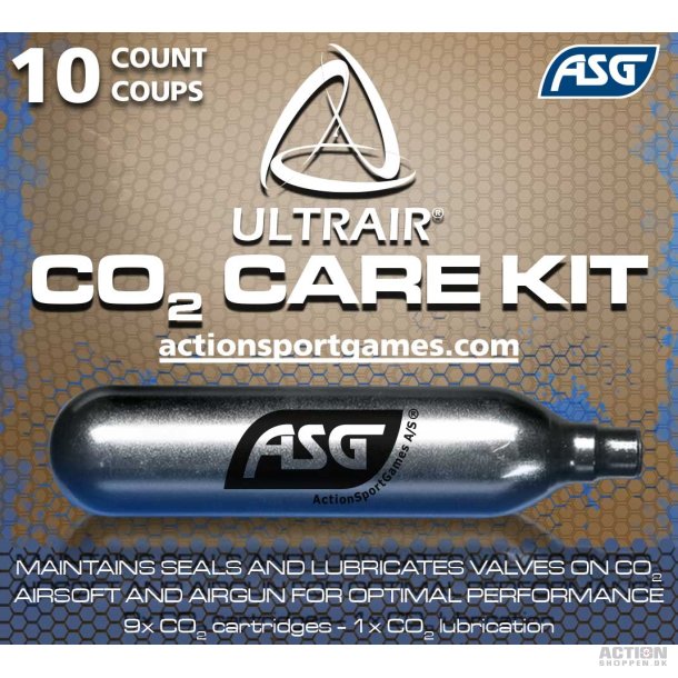 ASG - Co2 Patroner, 10 stk (9 regular &amp; 1 lubrication)