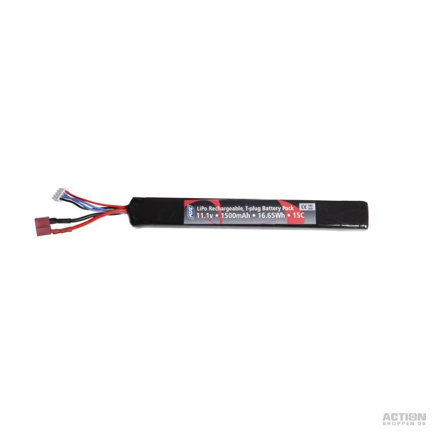 Li-Po 11,1V 1500mAh, 15C, stang, Batteri