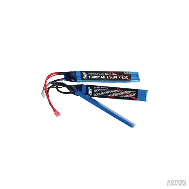 Li-FE 9,9V 1000mAh, 20C, Dean stik, Crane stock Batteri