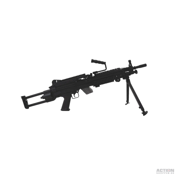 FN Herstal M249, LMG, AEG, Electronic Trigger, Full Nylon fiber, Sort