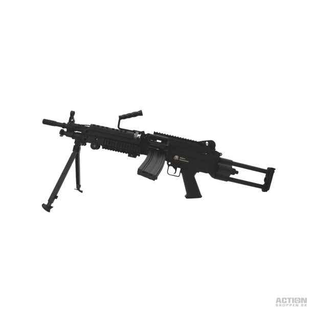 FN Herstal M249, LMG, AEG, Electronic Trigger, Full Nylon fiber, Sort