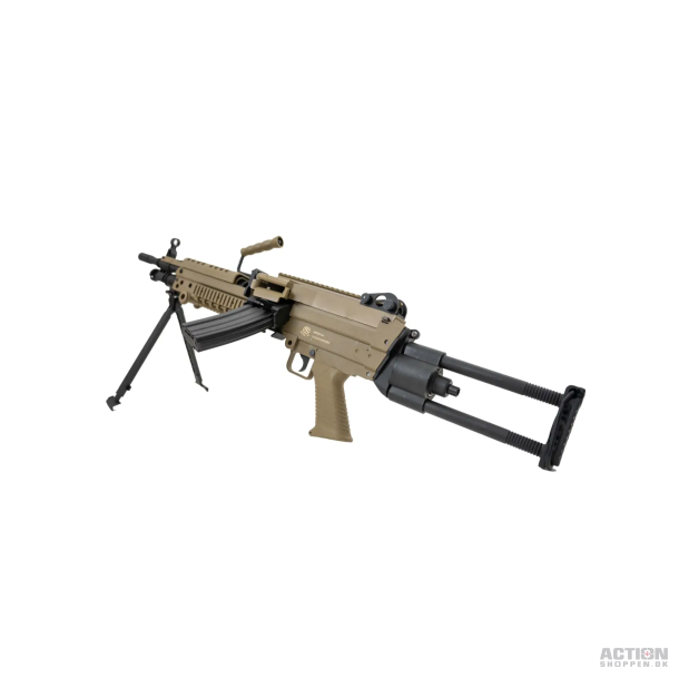 FN Herstal M249 Para, LMG, AEG, Electronic Trigger, Full Nylon fiber, Tan