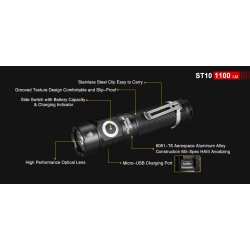Klarus Flashlight lygte, ST10, 1100 lumens