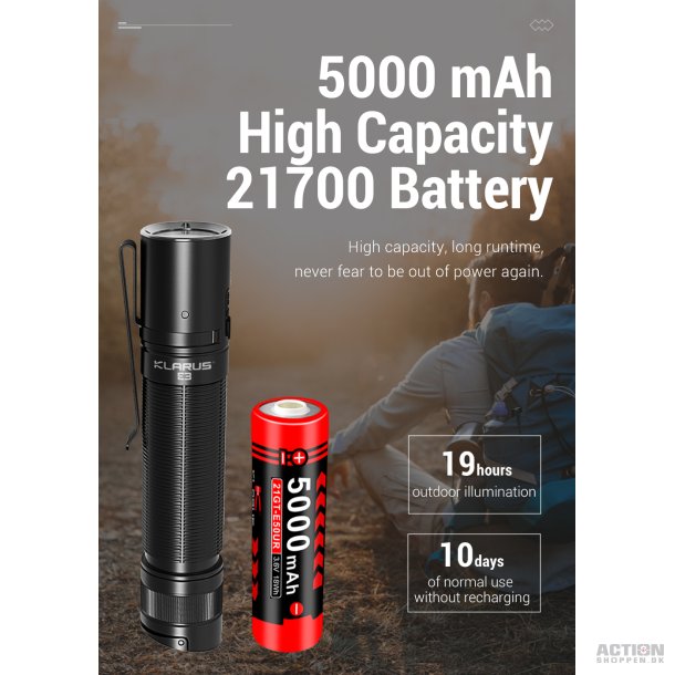 Klarus Outdoor High Performance Flashlight, E3, 2200 lumens