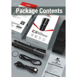 Klarus Outdoor High Performance Flashlight, E3, 2200 lumens