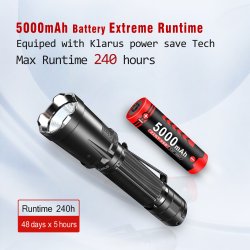 Klarus Compact Powerful Tactical Flashlight lygte, XT21C, 3200 lumens