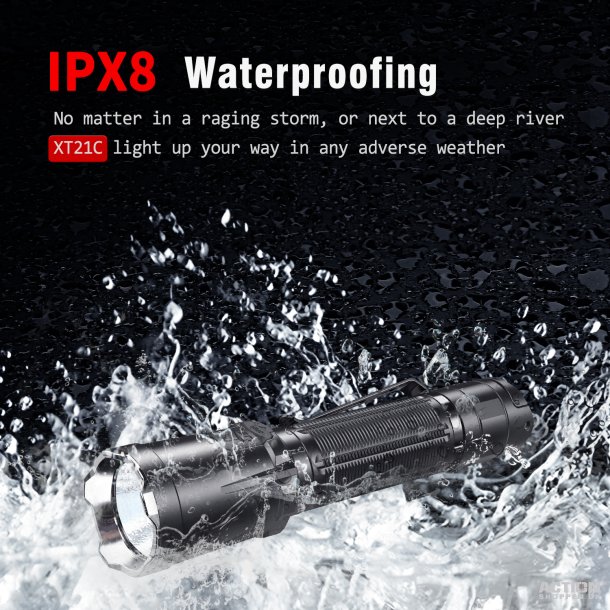 Klarus Compact Powerful Tactical Flashlight lygte, XT21C, 3200 lumens