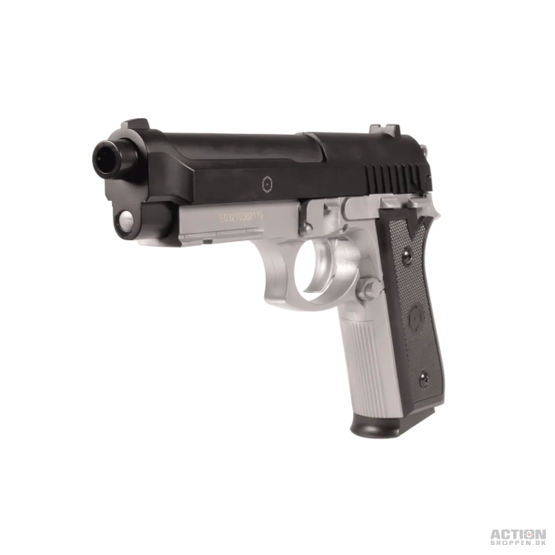 Cybergun - PT92, Dual Tone Black Silver, Metal Slide