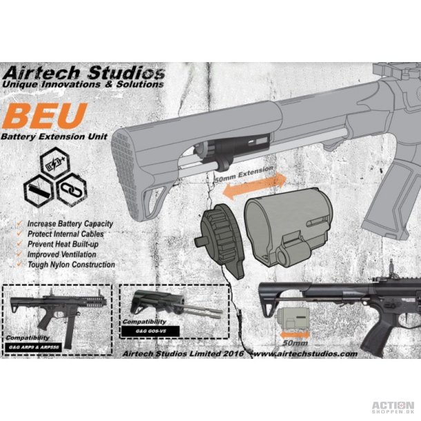 Airtech Studios - BEU Batteri Extension Unit til ARP9/ARP556, sort