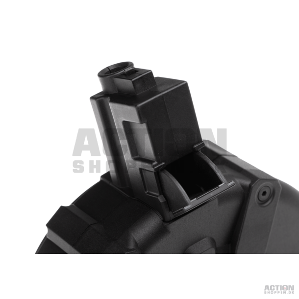 MP5, 1500 skuds. Manual drum magasin, Sort.