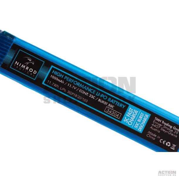 Li-Po 11,1V 1000mAh, 25C, Batteri