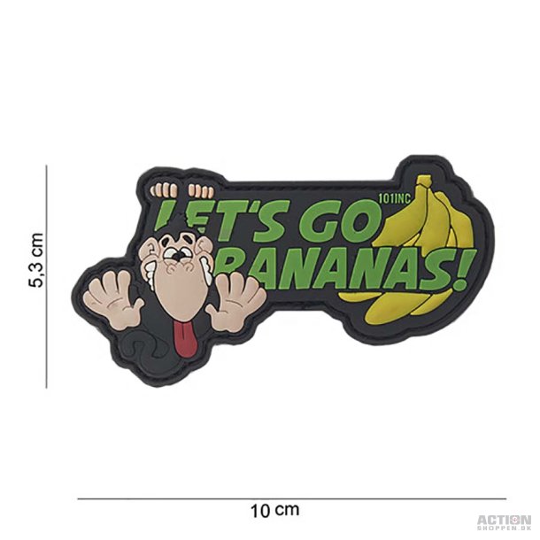 Patch - 3D PVC Let's go bananas geel