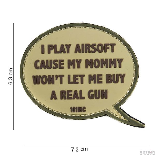 Patch - 3D PVC I play airsoft beige