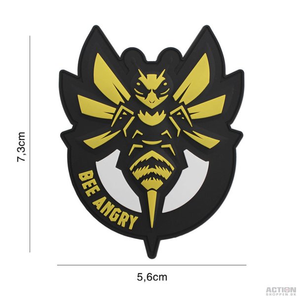 Patch - 3D PVC Bee Angry yellow