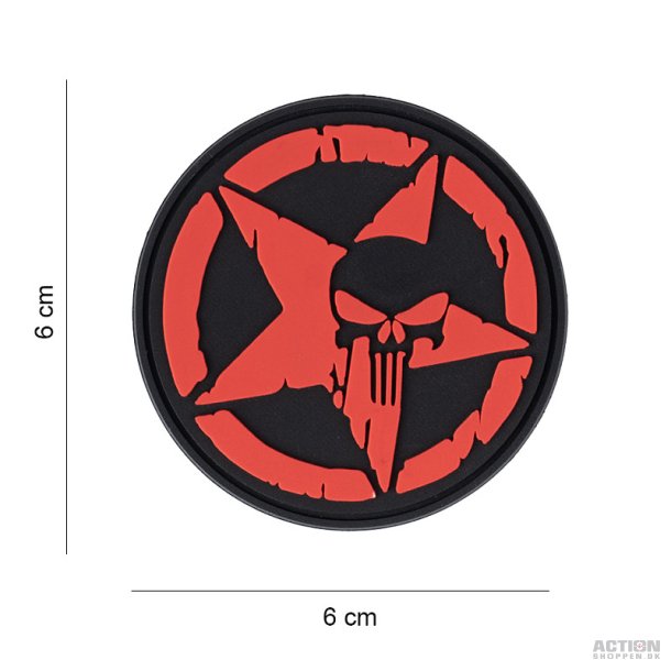 Patch - 3D PVC Punisher allied star red