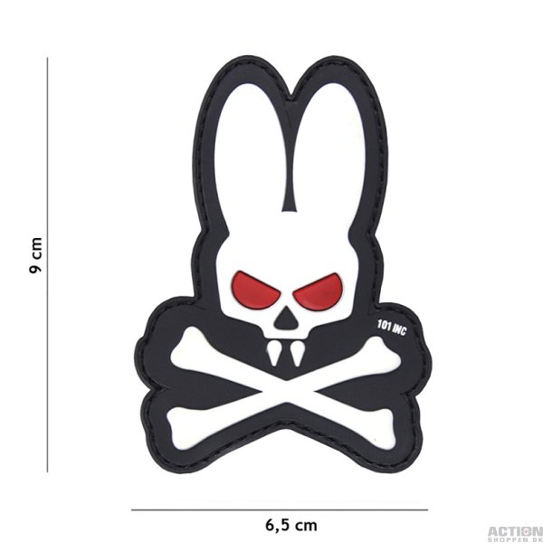 Patch - 3D PVC Skull bunny white