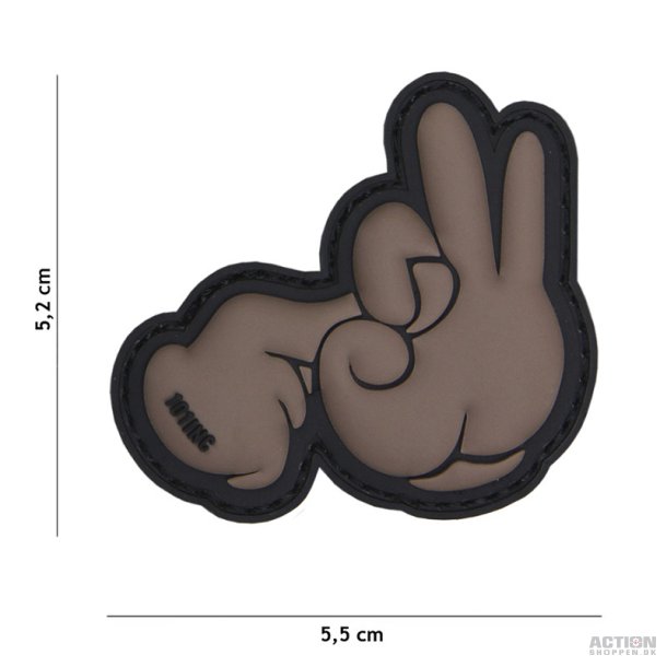 Patch - 3D PVC Fuck fingers grey