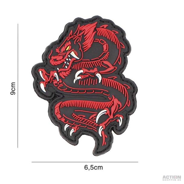 Patch - 3D PVC dragon red