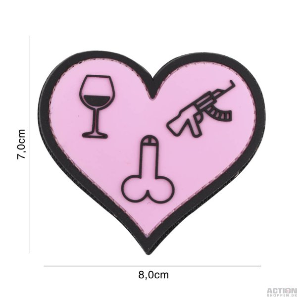 Patch - 3D PVC Love, wine, dicks and guns