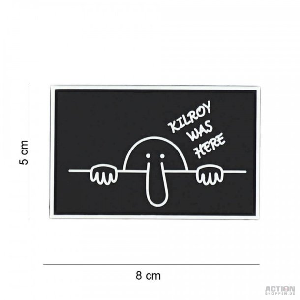 Patch - 3D PVC Kilroy was here zwart