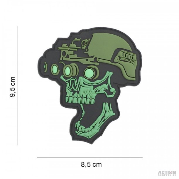 Patch - 3D PVC Night vision skull grn