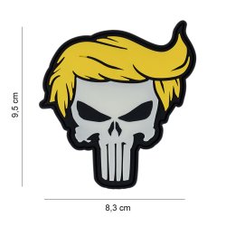 Patch - 3D PVC Punish skull yellow hair glow in dark