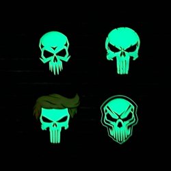 Patch - 3D PVC Punish skull yellow hair glow in dark