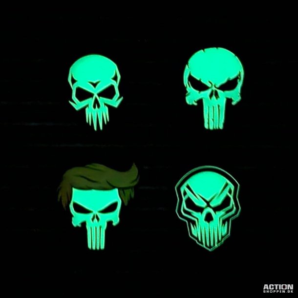 Patch - 3D PVC Punish skull yellow hair glow in dark