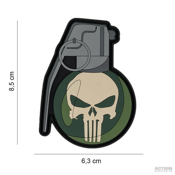 Patch - 3D PVC Handgrenade punish skull