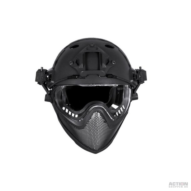 PJ Piloteer fast II hjelm med mask, Sort