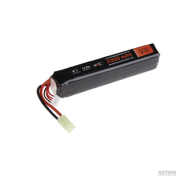 Li-Po 11,1V 2000mAh, 20C, stang, Batteri