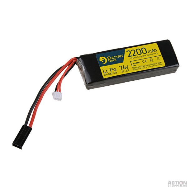 Li-Po 7,4V 2200mAh, 20C, Batteri