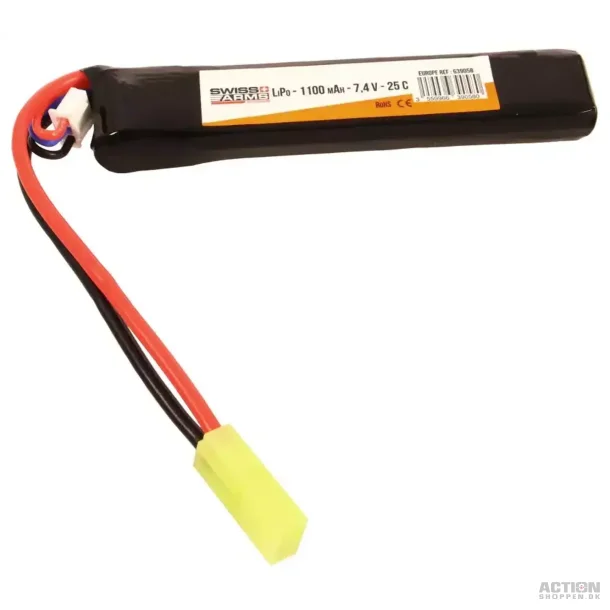 Li-Po 7,4V 1100mAh, 25C, Batteri